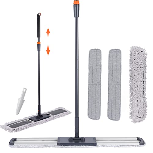 32" Large Wrestling mat mop Commercial Dust Mops for Floor Cleaning Push mop with Adjustable Handle for Company Hotel Household Cleaning Supplies