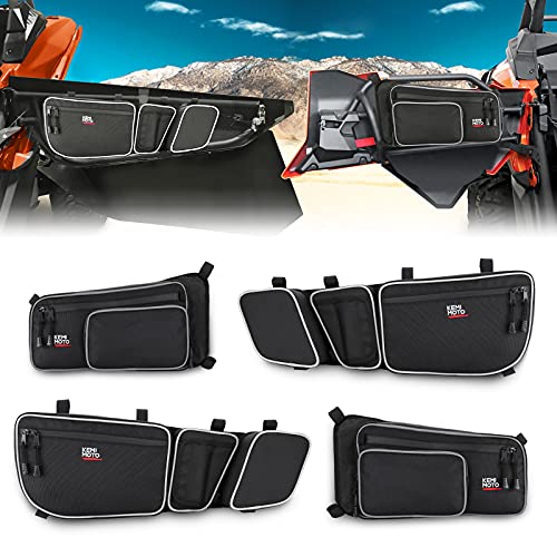 kemimoto X3 Front and Rear Door Bags compatible with 2017 2018 2019 2020 2021 2022 Can Am Maverick X3 Max /X RS /DS /MR T/urbo RR All Models with Removable Knee Pad and Cup Holder