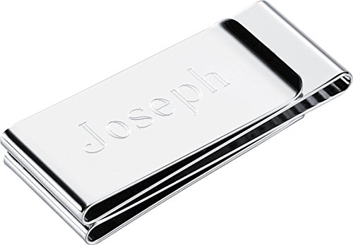 Visol Personalized Trifold Stainless Steel Money Clip with Free Engraving (Chrome)