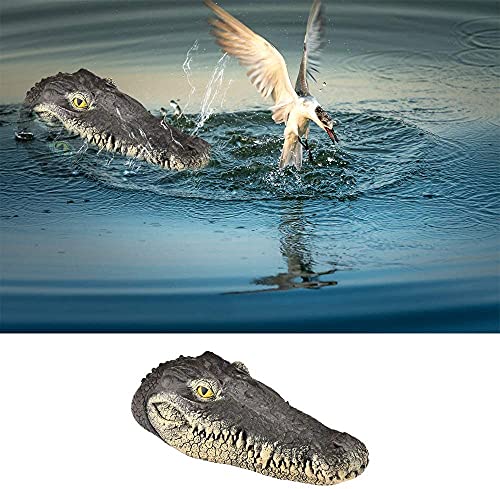 Geniff Floating Alligator Head, Pool Accessories Float Alligator for Koi Pond Decoration and Protection to Scare Heron Away