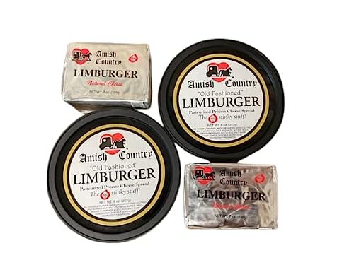 Limburger Cheese Party Pack with (2) Limburger Cheese Spreads and (2) Limburger Cheese Blocks, Perfect Appetizer and Snack Sampler