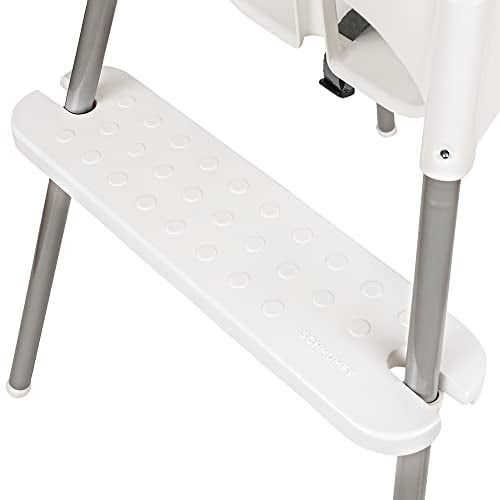 White IKEA High Chair Foot Rest Only - Bib Hook Included - Sits Flat - Compatible with Antilop Highchair - Adjustable & Dishwasher Safe - BLW Footrest Baby Led Weaning - Durable ABS Plastic 20" x 5"