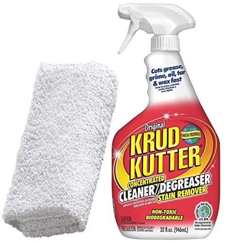 Daley Mint Towel + Krud Kutter Cleaner Spray, 32oz | Instant Liquid Stain Remover Bundle | All Purpose Home Cleaning Kit for Kitchens, Baths - KK326