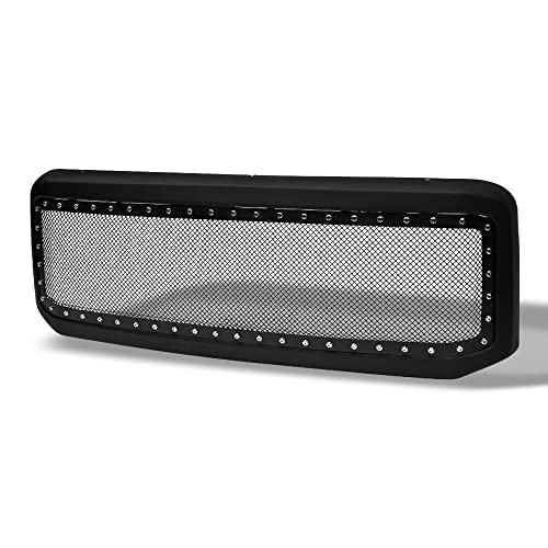 TLAPS 7422457850879 For Ford F250 F350 F450 F550 Superduty 2005-2007 / Excursion 2005 Matte Black Rivet Bolt Steel Mesh Front Bumper Grill Grille