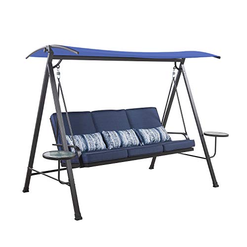 Garden Winds Replacement Canopy Top Cover Compatible with The Living Accents 20S6026B Swing - True Navy - Riplock 350