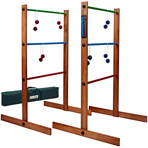 SpexDarxs Wooden Ladder Toss Outdoor Game, Ladder Toss Set with Ladder Ball Bolas & Carrying Bag, Classic Toss Game for Beach, Backyard, Lawn, Camping