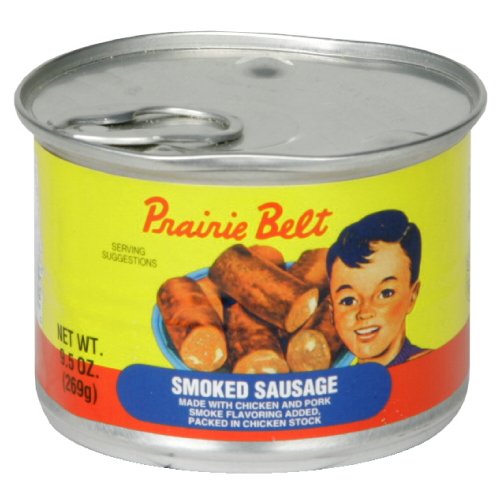 PRAIRIE BELT Smoked Sausage, 9.5 Ounce Pull-Top Can (Pack of 6) | Canned Meat | Keto Food, Keto Snacks | Low Carb High Protein Snacks | Compare to Other Brands of Vienna Sausages & Smoked Sausages