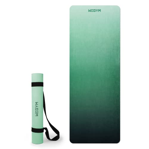 WEGYM Women's Yoga Mat 4 mm Large Exercise Mat for Home Workout Hot Yoga Pilates Green