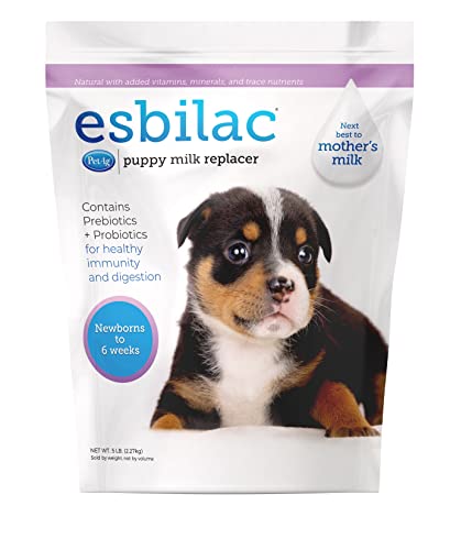 PetAg Esbilac Puppy Milk Replacer Powder - With Prebiotics, Probiotics & Vitamins for Newborn Puppies - 5 lbs Powdered Drink Mix