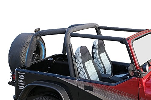Rampage Roll Bar Pad and Cover Kit | Black Denim | 768915 Fits 1992 - 1995 Jeep Wrangler YJ