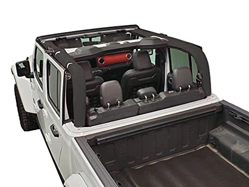 Dirtydog 4x4 Roll Bar Cover - for Jeep JT 4 Door PU - Soft top - Black