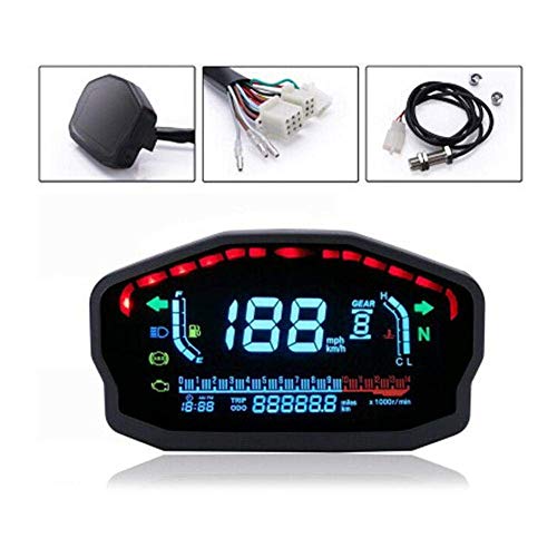 YIBO Motorcycle Modified Color Screen LCD Digital Instrument Speed Adjustable 1-6 Speed Water Temperature Oil Gauge 2 Cylinder 4 Cyli