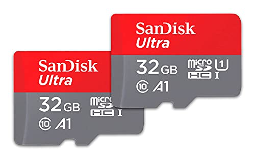 SanDisk 32GB (Pack of 2) Ultra microSDHC UHS-I Memory Card (2x32GB) with Adapter - SDSQUA4-032G-GN6MT