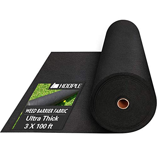 HOOPLE 3FT*100FT Premium Garden Weed Barrier Landscape Fabric Durable & Heavy-Duty Weed Block, Easy Setup & Superior Weed Control (3.2oz 3ft*100ft)