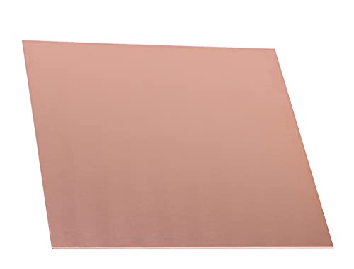 Daseyyue 1 Pcs Pure Copper Sheet, 12" x 12", 24 Gauge(0.51mm) Thickness, No Scratches, Protective Film on Both Sides