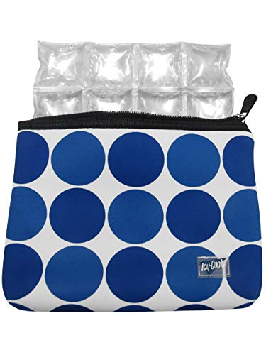 Neoprene Insulated Pouch for Insulin, Medicine and Makeup - TSA Compliant (Blue Dot)