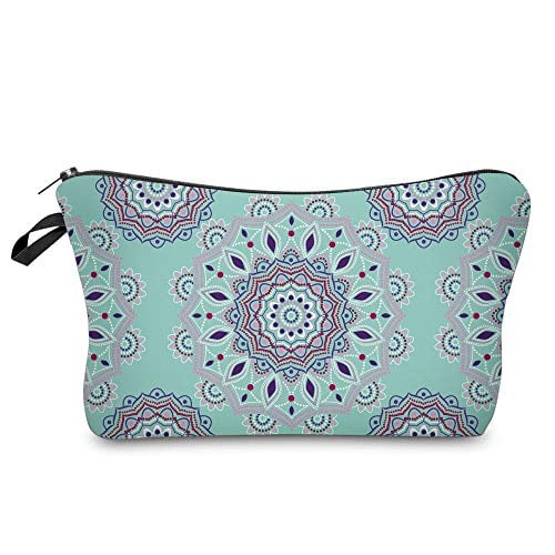 Deanfun Cosmetic Bag for Women, Mandala Flowers Waterproof Makeup Bags Roomy Toiletry Pouch Travel Accessories Gifts (51456)