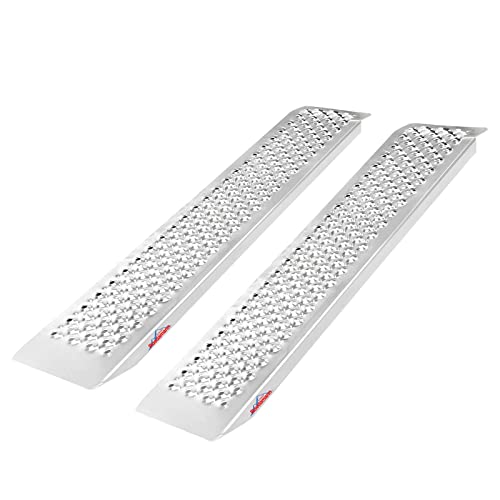 Ruedamann 47.2" L  8.5" W Aluminum Loading Ramp, 880 lbs Capacity for ATV,Motorcycle,Truck,Quad,Lawn Mower,Snow Blower and More, 1 Pair