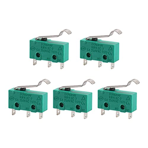 Baomain Micro Switch Hinge Lever Switch KW4-3Z-3 for Mill CNC AC 125V 5A 5pcs