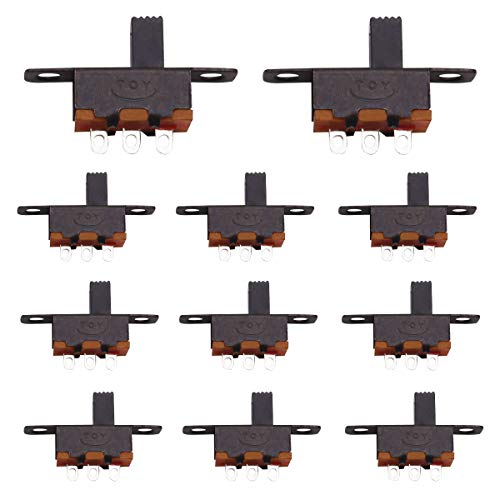 mxuteuk 60pcs Micro Miniature Slide Switch High Knob 3 Pin 2 Position SPDT Latching Toggle Switch Panel Mount 0.5A 50V DC 5MM SS-12F15-G5