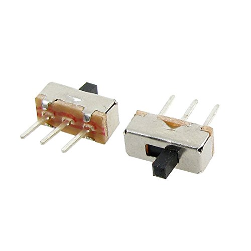 GFORTUN 50Pcs SPDT Panel Mount Micro Vertical Slide Switch High Knob 3P 2 Position 0.5 Amp, 50V DC, 3 mm for Electronic Project