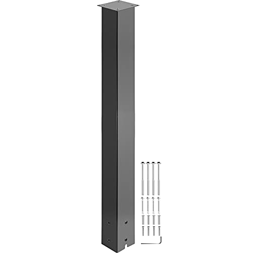 VEVOR Mailbox Post, 43" High Mailbox Stand, Black Powder-Coated Mail Box Post Kit, Q235 Steel Post Stand Surface Mount Post for Sidewalk and Street Curbside, Universal Mail Post for Outdoor Mailbox