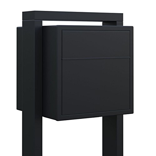 Soprano by Bravios - Modern Stand-Alone Mailbox in Powder-Coated Black