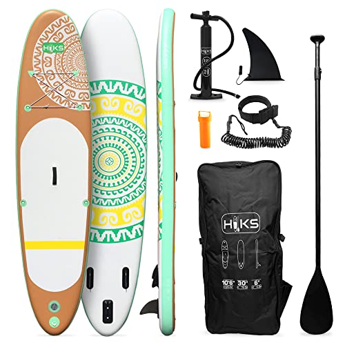 HIKS Maori 10'6" / 3.2m Stand Up Paddle Board SUP Set Inc Paddle, Pump, Backpack & Leash Suitable All Abilities Ideal Beginners Inflatable Paddleboard Kit