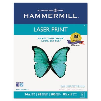 Premium Laser Paper, 98 Bright, 24lb, 8-1/2 x 11, White, 500 Sheets/Ream