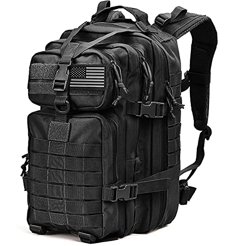 Tru Salute Military Tactical Backpack Large Army 3 Day Assault Pack Molle Bugout Bag Rucksack (black)