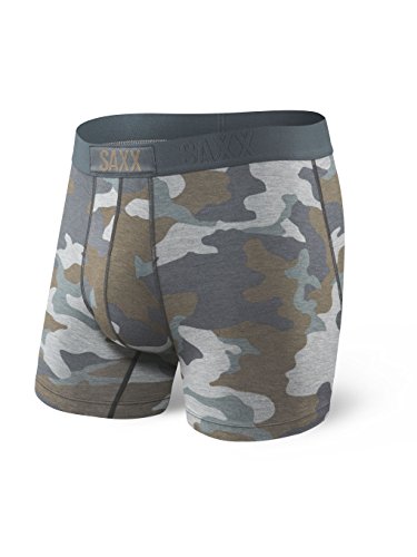 SAXX Men's Underwear  Vibe Super Soft Boxer Briefs with Built-in Pouch Support  Underwear for Men,Grey Supersize Camo,Large