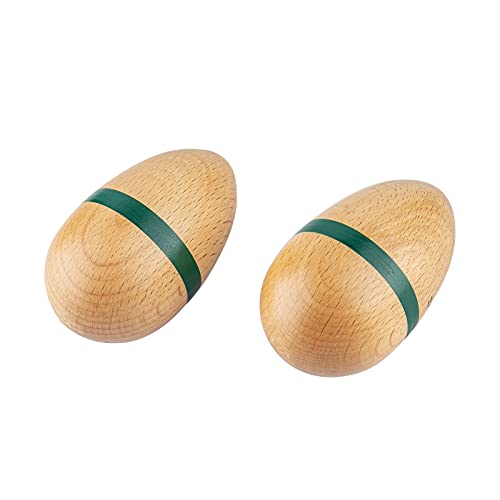 Eggs Shakers,Profession Wooden Egg Maracas Shakers For Adults, Hand Percussion Instrument for Musical Education Party Classroom Prizes (Natural Big).