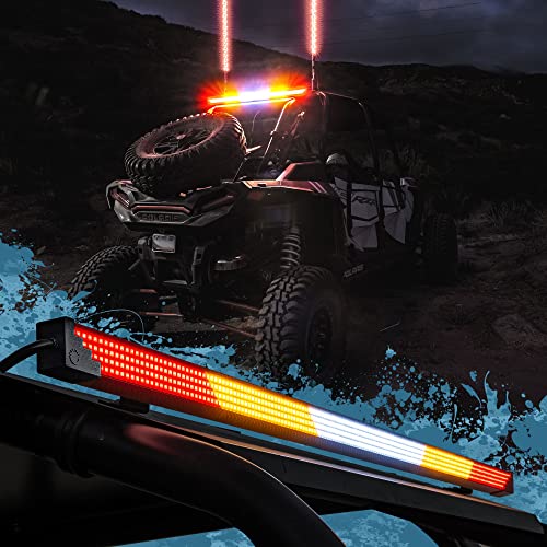 True MODS 28" Off-Road LED Chase Light Bar for UTV [8 Flash Modes] [IP67 Waterproof] [Tail Brake Turn Signal] Off-Road Chase Light Bar for Polaris RZR Can-Am UTV ATV SXS Truck