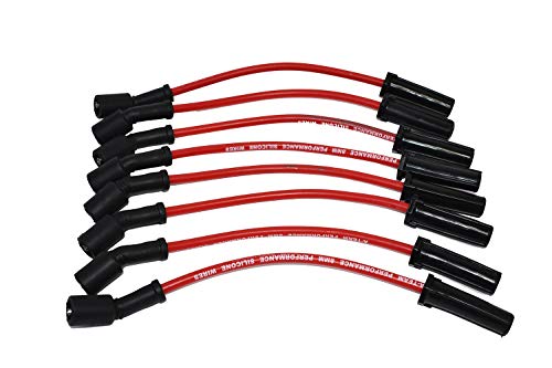 A-Team Performance - Silicone Spark Plug Wires Set - Compatible with GMC Chevy Truck SUV 1999-2014 11" VORTEC LS LS1 LS2 LS3 LS6 LS7 4.8L 5.3L 5.7L 6.0L 6.2L 7.0L Red 8.0mm