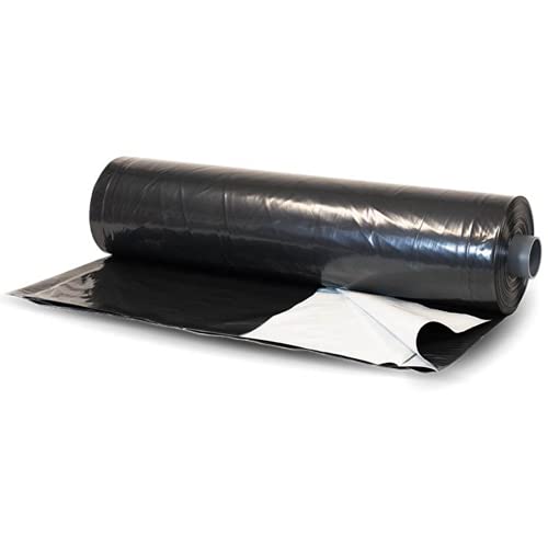 Farm Plastic Supply - Panda Film Light Deprivation Greenhouse Cover - 6 mil - (32' x 140') - 100% Blackout Tarp, Black White Plastic Sheeting, Green House Poly Film