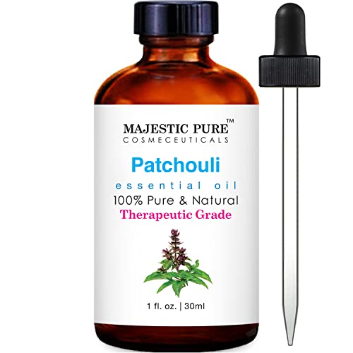 MAJESTIC PURE Patchouli Essential Oil, Therapeutic Grade, Pure and Natural, for Aromatherapy, Massage, Topical & Household Uses, 1 fl oz