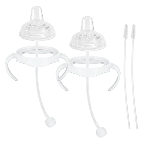 Sippy Cup Soft Spout Conversion Kit for Philips Avent Natural Baby Bottle, Bottle Handles and Weighted Straw 2 Pack