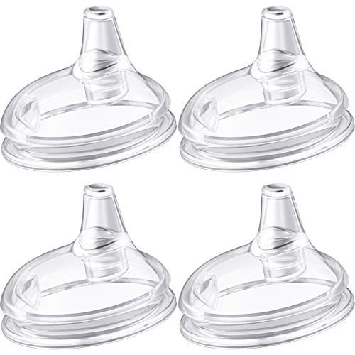 4 Pieces Baby Bottle Nipples Baby Spout Nipples Variable Flow Baby Nipples Silicone Spout Nipples for Wide-Neck Baby Bottle with Diameter of 7 cm, Fits for Babies Over 6 Months Old, Duckbill Cross