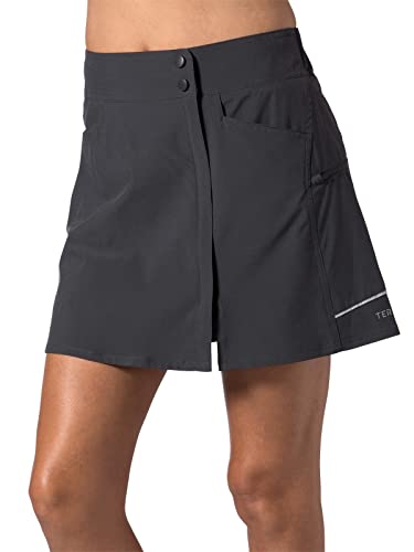 Terry Metro Skort Lite, Cycling Skorts Skirts for Women with Removable Cycling Padded Liner Shorts, Golf Outdoor Sports - Ebony, X-Large