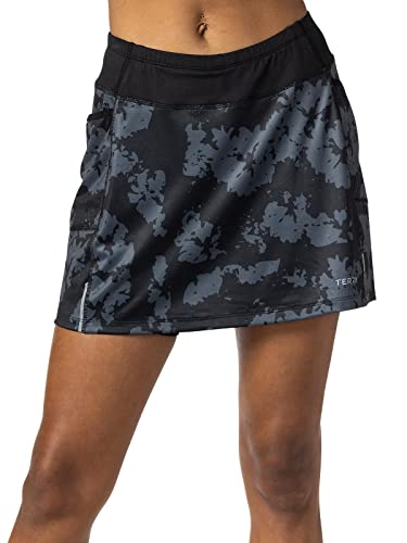 Terry Trixie Bike Skort - Women's All-in-one Cycling Skort with Attached Padded Liner - Black Floral, Large
