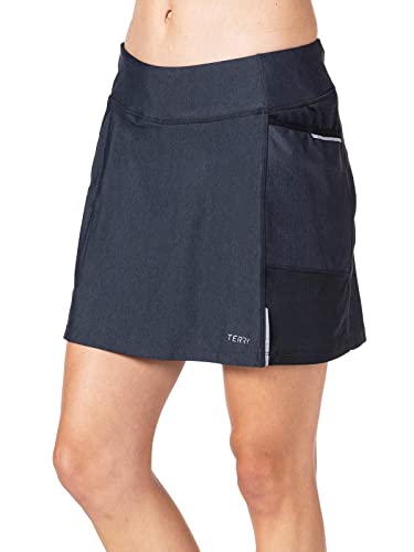 Terry Fixie Skort Women's Cycling Athletic Sport Skirt Stretch Wrap with Padded Chamois Liner Bike Shorts - Black Pepper, XX-Large