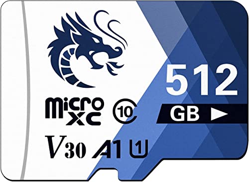 Micro Memory SD Card 512GB | SD-Memory-Card with Adapter | Flash Memory Card Up to 80MB/s, A1, U1, Class10, V30, UHS-I, High Speed TF Card