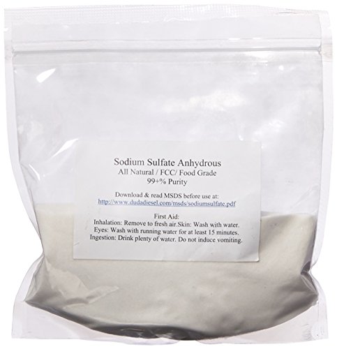 Duda Energy 1ssf Natural Sodium Sulfate Food Grade FCC 99+% Granular Anhydrous Crystals Salt Made in USA, 1 lb.