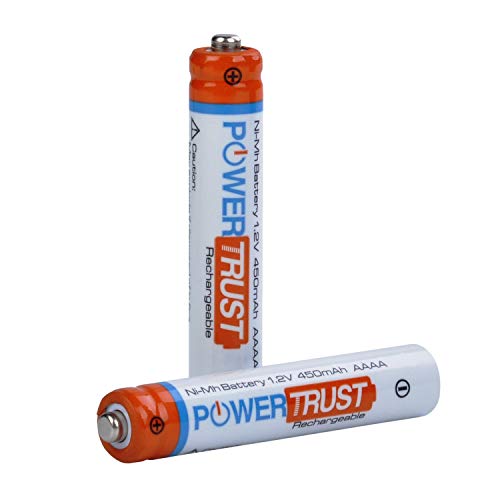 PowerTrust AAAA Battery for Surface Pen, Rechargeable AAAA Battery for Active Stylus LED Flashlight and More Devices (2)