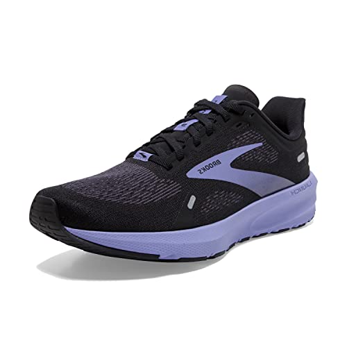 Brooks Womens Launch 9 Neutral Running Shoe - Black/Ebony/Purple - 9 Wide