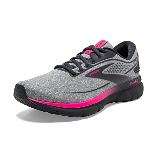 Brooks Womens Trace 2 Neutral Running Shoe - Oyster/Ebony/Pink - 9 Medium
