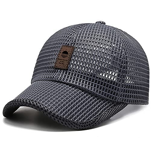 KECOP Unisex Breathable Full Mesh Hat,Baseball Cap Summer Hat,Quick Dry Running hat,Lightweight Cooling Water Sports Hat, Trucker Cap for Men Women,Dark Grey