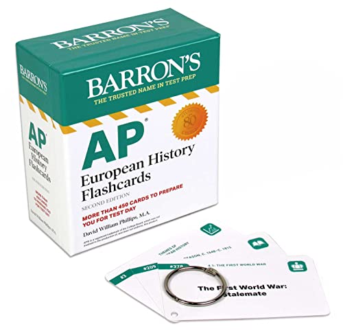 AP European History Flashcards, Second Edition: Up-to-Date Review + Sorting Ring for Custom Study (Barron's AP)