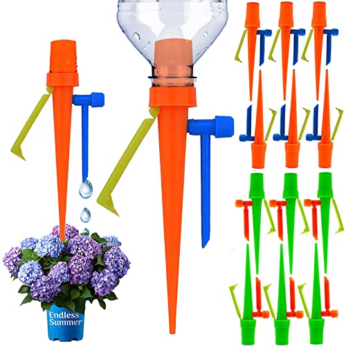 NewPlant Self Watering Spikes,Universal Self Watering Planter Insert Suitable for All Bottle,Auto Vacation Drip Irrigation Watering With Slow Release Control Valve Switch Equipped with extended tube