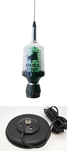Sirio Bull Trucker 5000 PL5000W CB & 10M Green LED Mobile Antenna with Mag 145 PL Mag Mount